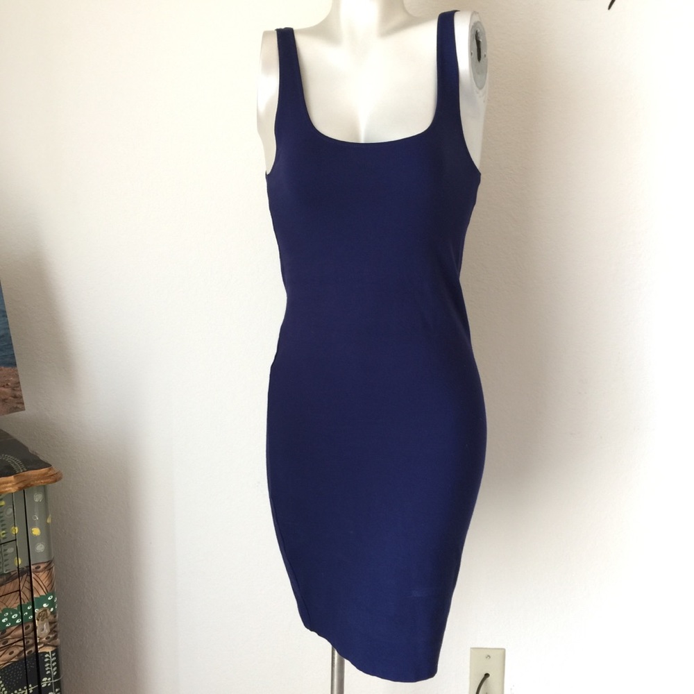 Blue body-con dress